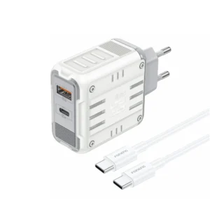 Foneng GaN30 USB A+C 2-Port GaN  Fast Charger - 65W | With Type-C To Type-C Cable