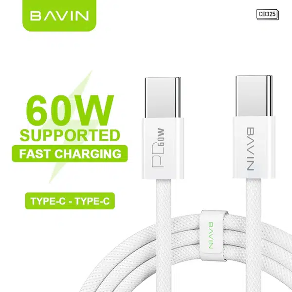 BAVIN U-CB325 Type-C Fast Charging Data Cable - 60W - 2 Meters