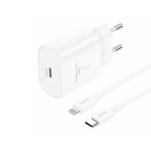 Foneng EU51 USB-C GaN Charger - 25W With Type-C To Lightning Cable