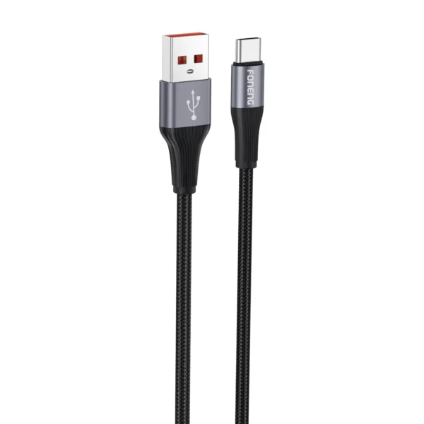 Foneng X112 1M Metal Head Braided Fast Charging Cable - Type-C