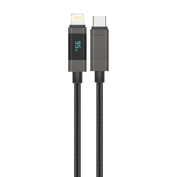 Foneng XS05 1.2M Battery Display Braided Fast Charging Data Cable (PD27W) - Lightning