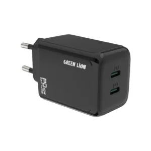 Green Lion 40W Dual PD Wall Charger With USB-C To Lightening Cable 1m EU - Black