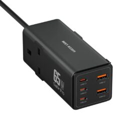 Green Lion 7 In 1 GaN 65W Power Strip - Black