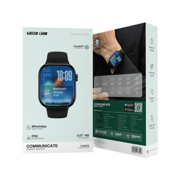 Green Lion Communicate Smart Watch - Black - Image 2