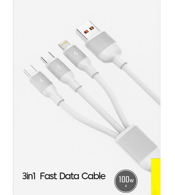 Foneng X80 1.2M 3-in-1 Fast Data Cable - 100W - Image 2