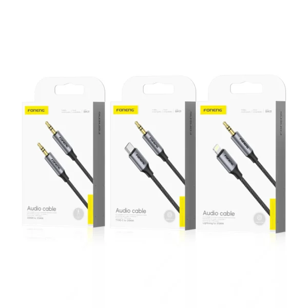 Foneng BM31 Metal Audio Cable (Male 3.5mm) To Type-C - AUX - Image 4