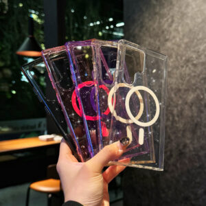 Transparent Glitter Magnetic Case