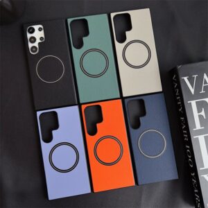 Magnetic Matte Leather Case