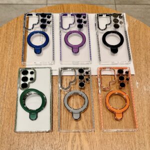 Anti-Slip Transparent Case with Separate Magnetic Ring and Camera Lenses