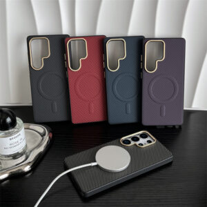 Carbon Fiber Texture Leather Magnetic Case