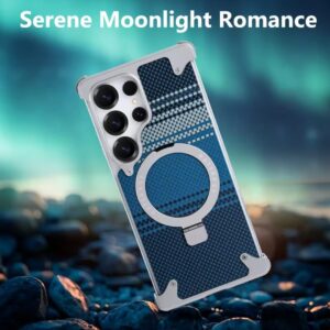 Blue Moonlight Carbon Fiber Metal Frame Case