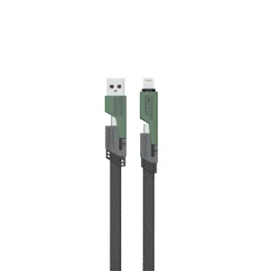 Green Lion 2 in 2 Braided Fast Charging Cable - Black