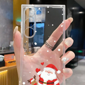 Christmas Snowy Santa Transparent Samsung Case
